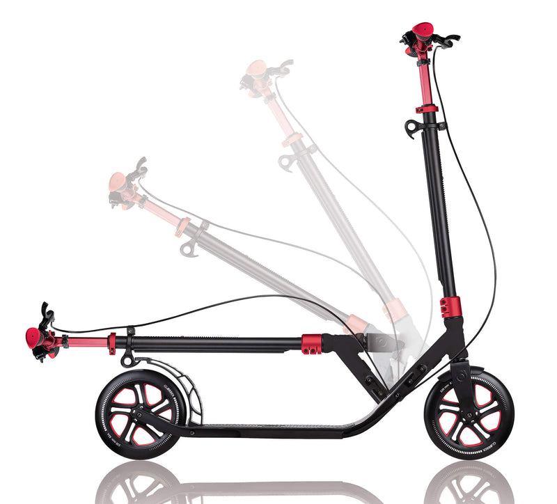 Monopattino 2 Ruote in Alluminio Globber One Nl 230 Ultimate Nero e Rosso