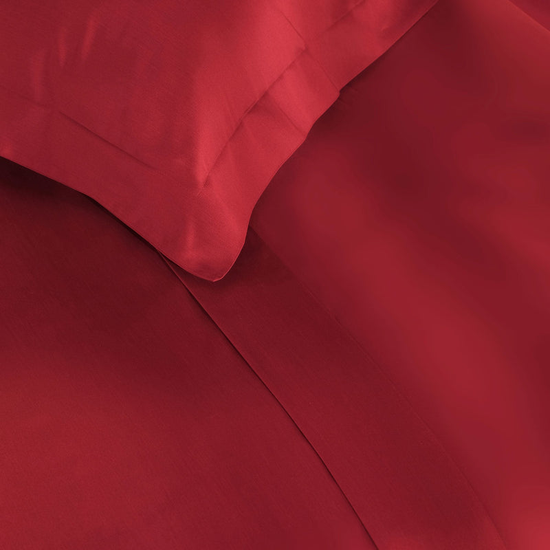 Set Lenzuola Matrimoniale Sopra Sotto e Federe Tinta Unita Garrini Clarice Bordeaux
