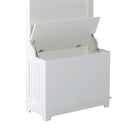 Mobile per Ingresso con Panca Contenitore e Appendiabiti in Legno Bianco 