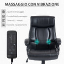 Sedia Poltrona Massaggiante da Ufficio Riscaldata con 2 Punti Massaggio e 8 Programmi Nera
