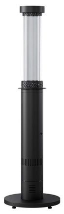 Stufa da Esterno Fungo a Pellet Ø52x194 cm in Ferro Decapato e Vetro Bamboo Antracite