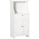 Mobile Cucina per Microonde 60x40x122,5 cm con Cassetto e Armadietto 2 Ante in MDF Bianco  