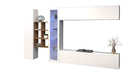 Parete Attrezzata Soggiorno 340x30x180 cm Maruska n°14 Bianco Lucido/Rovere Wotan 