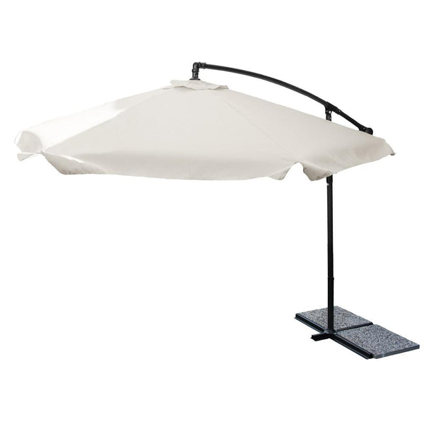 Ombrellone da Giardino Decentrato Ø3m in Acciaio Telo Beige con Flap online