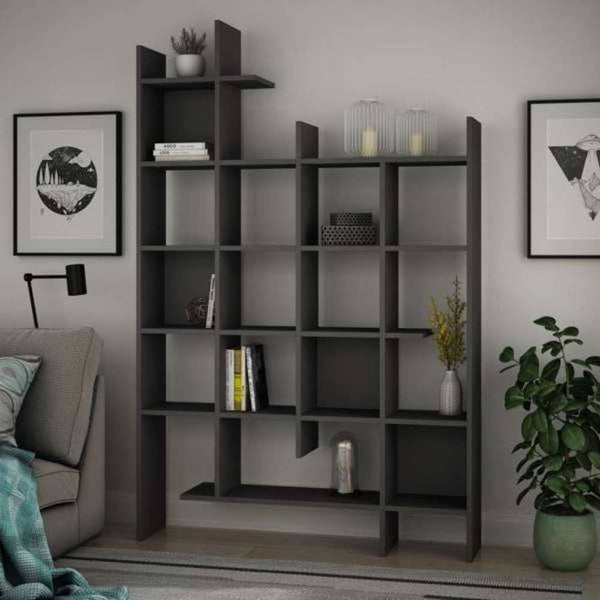 prezzo Libreria 6 Ripiani 122x25,5x188 cm in MDF Manco Antracite