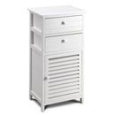 Cassetiera con 2 Cassetti e 1 Anta in Legno Paulownia Bianco Fadi