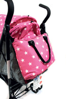 Passeggino Leggero per Bambini Pieghevole con Borsa Nemo Rosa con Stelle