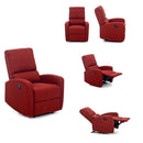 Poltrona Relax Reclinabile Manuale in Tessuto Fiorella Rossa