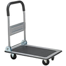 Carrello Portatutto Pieghevole Piattaforma Portata 150 kg Portapacchi in Acciaio Nero e Argento      