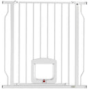 Cancello per Cani e Gatti Estensibile 75-85x2x76 cm con Gattaiola Integrata in Acciaio e ABS Bianco      