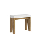 Consolle Allungabile 90-196x40x77 cm in Nobilitato Bianco e Marrone