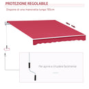 Tenda da Sole Avvolgibile a Parete 4x2.5m in Poliestere Rosso Scuro