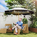 Ombrellone da Giardino Ø266x234 cm con Copertura UV50+ e Struttura a 8 Stecche Beige    