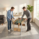 Calcio Balilla 109x77x72 cm Tavolo da Gioco cm con 22 Giocatori Palline e Segnapunti Manuale Rovere e Giallo      