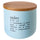 Barattolo Sale Double Face 500 ml in New Bone China VdE Tivoli 1996 Acquamarina