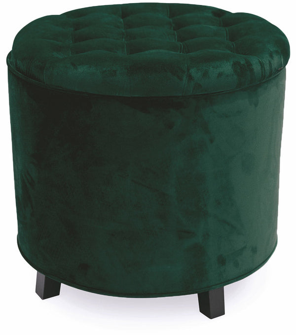 Pouf Poggiapiedi Contenitore Ø55x55 cm in Velluto Soriani Verde sconto