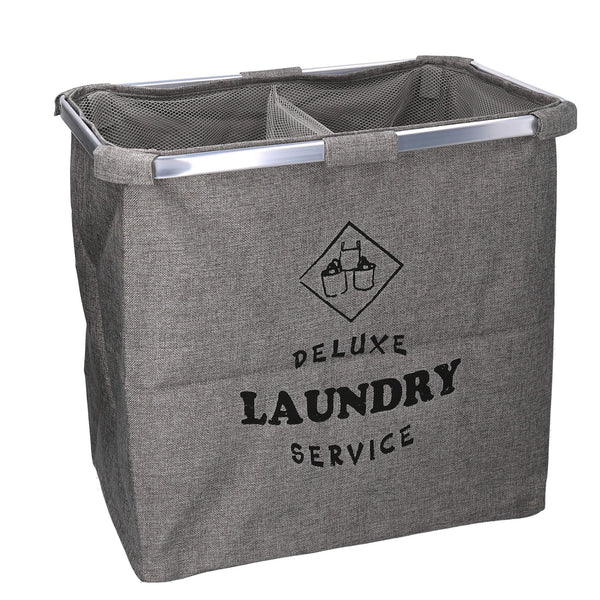 Cesto Portabiancheria in tessuto sacco grigio doppio pieghevole cm 54x34.5xh50.5 acquista