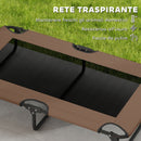 Letto per Cani Grandi Pieghevole 107x61x20 cm da Interno ed Esterno con Tessuto a Rete Marrone  