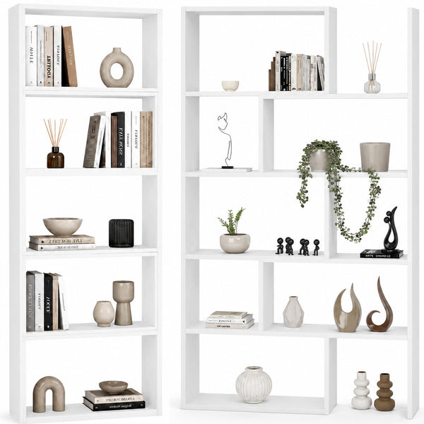 acquista Libreria Modulare Apribile 72x22x200 cm Scaffale Libri Componibile in Legno Bianco