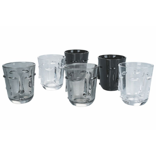 acquista Set 6 Bicchieri Acqua Vis à Vis Stones in Vetro VdE Tivoli 1996 Grigio Trasparente Nero
