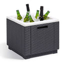 Tavolino Portaghiaccio da Giardino 55x55x39 cm in Resina Keter Ice Cube Antracite