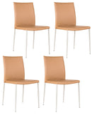 Set 4 Sedie 41,5x44xH85 cm in Similpelle Minnie Marrone