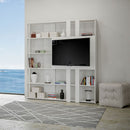 Libreria Moderna 5 Ripiani con Pannello per TV 178x36x204 cm in nobilitato Bianco