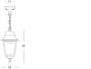 Lampada Sospesa Colore Nero per Esterno Linea Mini Quadrata Sovil