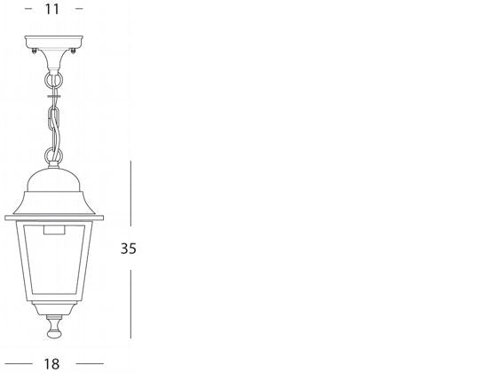 Lampada Sospesa Colore Nero per Esterno Linea Mini Quadrata Sovil