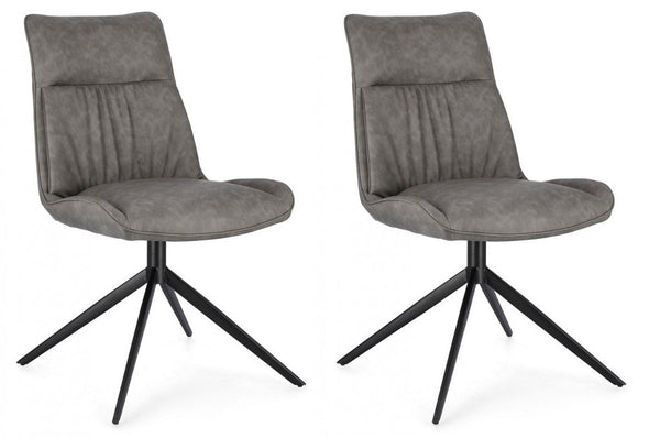 Set 2 Sedie 50x64x86h cm Jordan Pu Grigio sconto