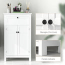 Mobile da Bagno 60x30x102,5 cm con 2 Ante e Cassetto Salvaspazio con Ripiani Regolabili in Legno Bianco      