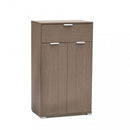 Mobiletto con 2 Anta e 1 Cassetto 60x38x103 h cm in Truciolare bilaminato Rovere Grigio