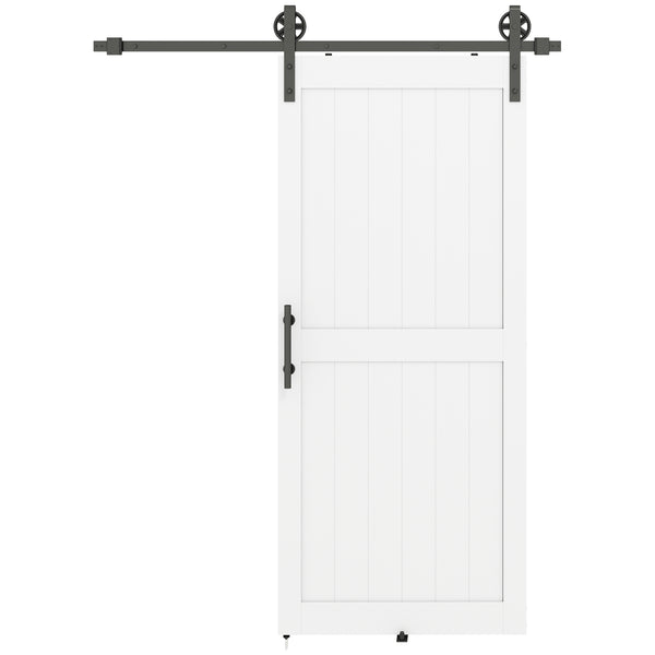 Porta Scorrevole in Stile Country con Binario 91,5x 213,4A cm in Legno e Acciaio Bianco e Nero online