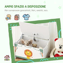 Baule Portagiochi per Bambini 60x37x39 cm con Coperchio in MDF Verde  