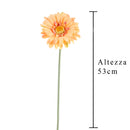 Set 24 Fiori Artificiali di Gerbera Altezza 53 cm Giallo