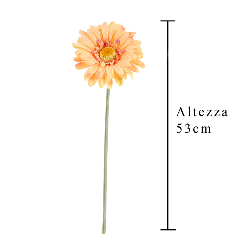 Set 24 Fiori Artificiali di Gerbera Altezza 53 cm Giallo
