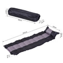 Materassino Gonfiabile da Campeggio con Cuscino in PVC Nero e Grigio 191x63x5 cm 