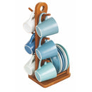 Set 6 Tazzine da Caffè con Piattino e Stand Ø6x6 cm in Gres VdE Tivoli 1996 Shades of ocean