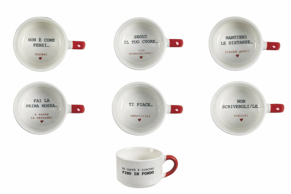 online Set 12 Tazzine da Caffè 90 ml in Porcellana Villa d'Este Home Tivoli Caffeomanzia Love Cynical Mood