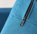 Poltrona con Poggiapiedi Ashlie in Tessuto Blu melange