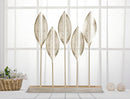 Scultura Shot Leaf 47x10x52,5 cm in Ferro e MDF Oro