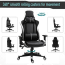 Sedia da Gaming Ergonomica 72x54x126-136 cm in PVC  Nera e Bianco