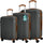 Set 3 Valigie Trolley Rigide da Viaggio Easy Roll Serratura con Codice in ABS Grigio