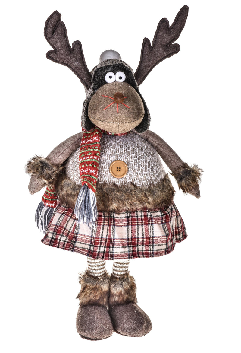 Alce Pupazzo in Piedi H52 cm Multicolor