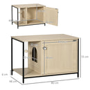 Lettiera per Gatti a Mobile 80x48x55 cm in Legno e Acciaio Quercia