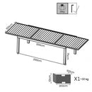 Tavolo Formentera 200/300x100x74 h cm in Alluminio Taupe