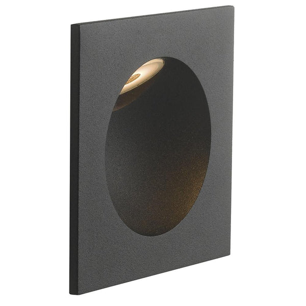 prezzo Faretto Segnapassi Quadrato Alluminio Nero Incasso Parete Led 2 watt Luce Calda