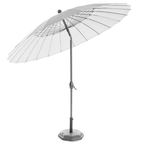 sconto Ombrellone da Giardino Rotondo 2.6m con Apertura e Chiusura a Manovella Taddei Shanghai Bianco