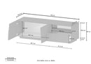 Mobile Tv 2 Anta 1 Cassetto e Ripiano a Giorno 150x45x46 cm Pongo 2A 1C Grigio Antracite Opaco  