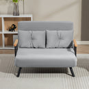 Divano Letto 3 in 1 con Schienale Regolabile e 2 Cuscini 102x73x81 cm in Tessuto Effetto Velluto Grigio Chiaro      